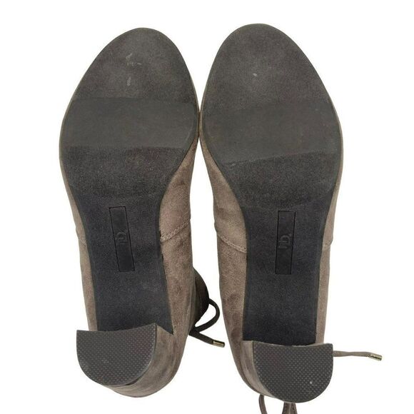 New Directions Hollis‎ Stretch Tie Sock Booties Heels Taupe Size 10 - Picture 7 of 9